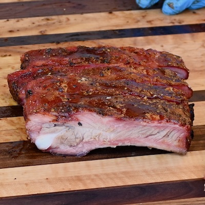 picture of sliced bbq pork spare ribs